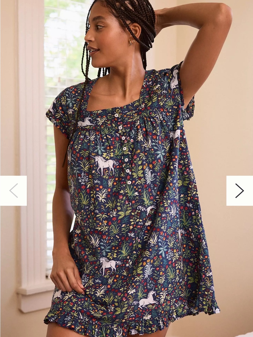 Printfresh Navy Floral Unicorn Nightshirt